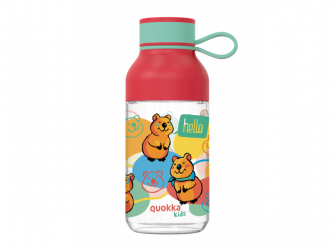 Quokka Plastová láhev Ice Kids s poutkem Happy 430 ml