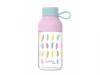 Quokka Plastová láhev Ice Kids s poutkem Feathers 430 ml