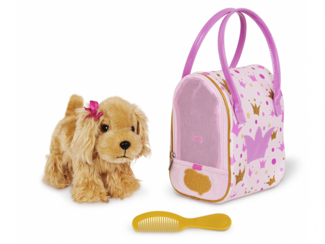 Pucci Pups Pejsek hnědý v kabelce Pink Crown Glam Bag