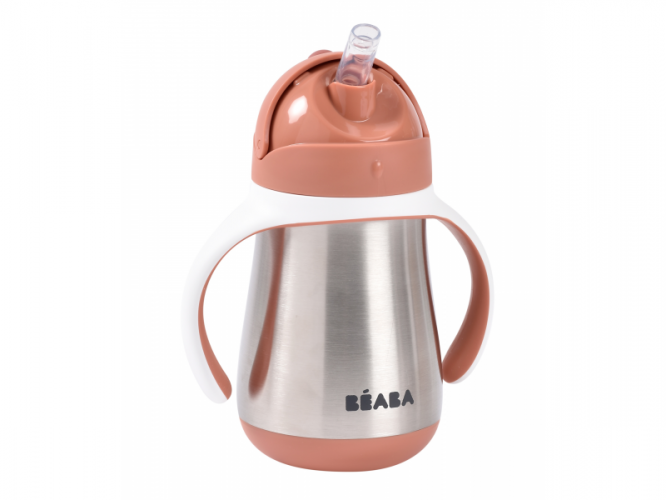 Beaba Hrnek termoizolační s brčkem nerez 250ml Terracotta