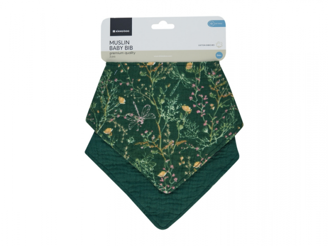 KikkaBoo Bryndáček bandana 2ks Secret Garden Green