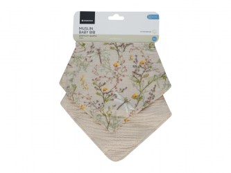 KikkaBoo Bryndáček bandana 2ks Secret Garden Beige