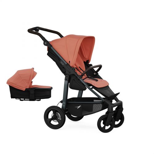 Kočárek TFK Mono4 SET combi pushchair + stroller seat - air chamber wheel unit Salmon