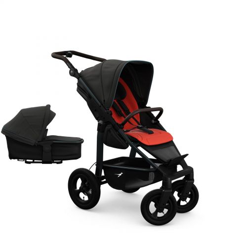 Kočárek TFK Mono4 SET combi pushchair + stroller seat - air wheel unit Antfracite with red highlights