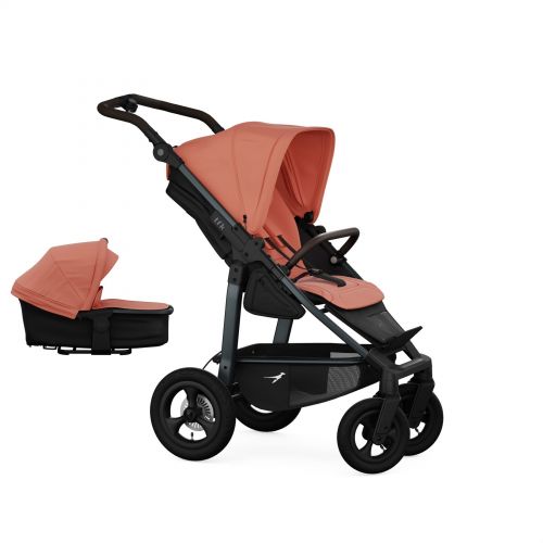 Kočárek TFK Mono4 SET combi pushchair + stroller seat - air wheel unit Salmon