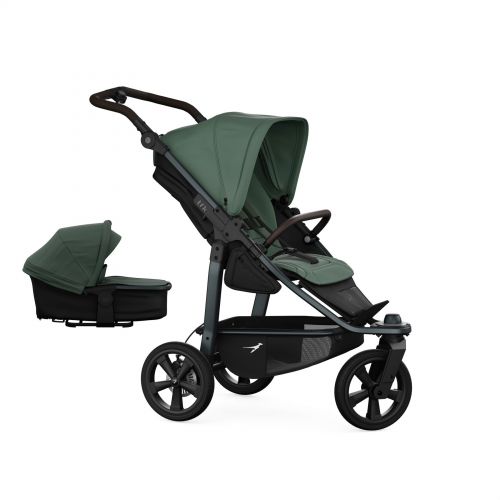 Kočárek TFK Mono3 SET combi pushchair + stroller seat - air chamber wheel unit Olive