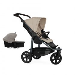 Kočárek TFK Mono3 SET combi pushchair + stroller seat - air chamber wheel unit Sand