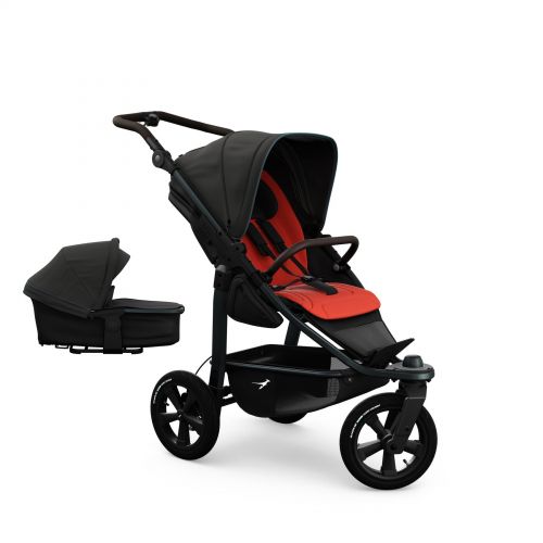 Kočárek TFK Mono3 SET combi pushchair + stroller seat - air wheel unit Antfracite with red highlights