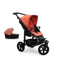 Kočárek TFK Mono3 SET combi pushchair + stroller seat - air wheel unit Salmon