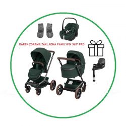 Akční set Kočárek Maxi-Cosi Fame Twillic Green+ autosedačka M-C Pebble 360 Pro 2  + základna FamilyFix 360 Pro