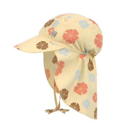 Sun Protection Flap Hat flowers vanilla 07-18 mo.