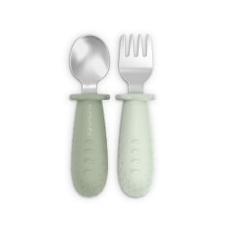 Suavinex Lžička a vidlička COLOUR ESSENCE zelená