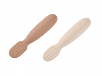 Beaba První trénovací lžičky silikonové 2 ks Praline / Clay