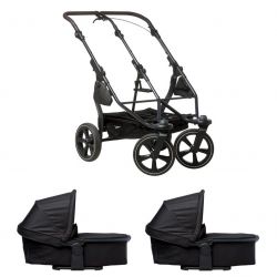 Kočárek TFK Set Duo2 frame 2025 - air chamber wheel + carrycot black
