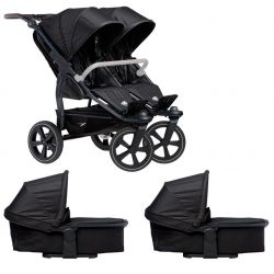 Kočárek TFK Set Duo2 frame 2025 - air chamber wheel + carrycot + seat black
