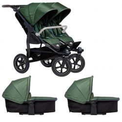 Kočárek TFK Set Duo2 frame 2025 - air wheel carrycot + seat olive