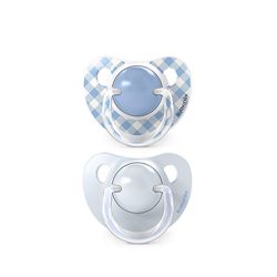 Suavinex Dudlík anatomický silikon 0/6m 2 ks WILD & FREE modrý