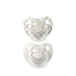 Suavinex Dudlík anatomický silikon 0/6m 2 ks WILD & FREE krémový