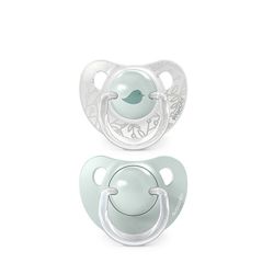 Suavinex Dudlík anatomický silikon 0/6m 2 ks BIRDIES zelený