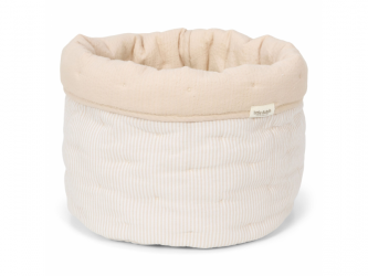 Little Dutch Košík textilní oboustranný velký Pure Soft Beige Stripe