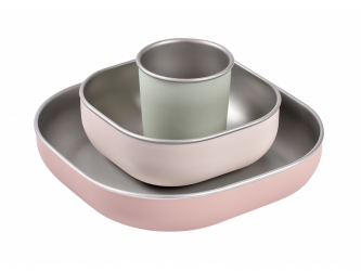 Beaba Jídelní sada nerez 3-dílná Cotton Candy