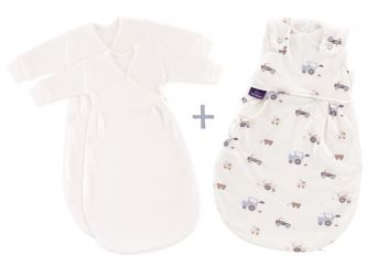 TRÄUMELAND Spací pytel Liebmich 3dílný set Little Farm Blau 56/62