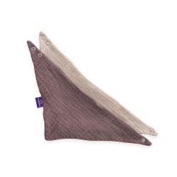 TRÄUMELAND Bandana Bib 2 ks Beige & Schokopflaume