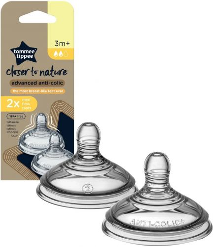 Tommee Tippee Náhradní savička C2N Anti-colic střední průtok 3+ 2ks