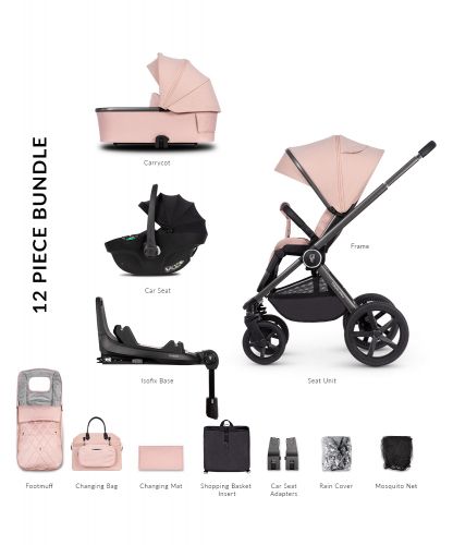 Kočárek Venicci Upline Misty Rose + autosedačka Venicci Tiago + Isofix base 360° Tiago