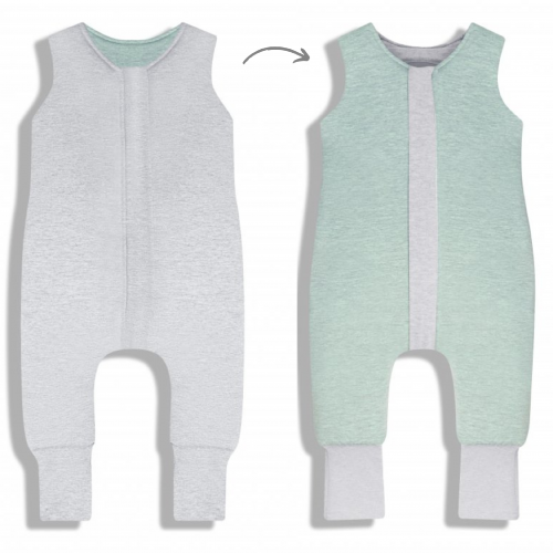 Sleepee Celoroční spací pytel s nohavicemi Melange Grey/Mint XS