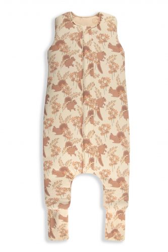 Sleepee Celoroční spací pytel s nohavicemi Vintage Animals Almond/Cream M