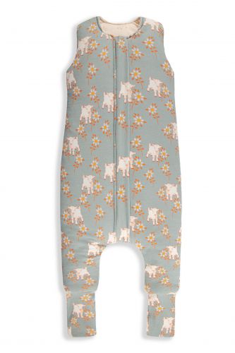 Sleepee Celoroční spací pytel s nohavicemi Vintage Animals Sky Blue/Cream M