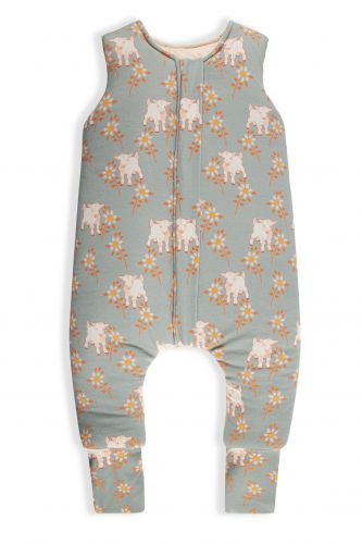 Sleepee Celoroční spací pytel s nohavicemi Vintage Animals Sky Blue/Cream XS