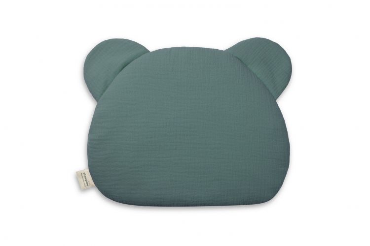 Sleepee Mušelínový plochý polštář Teddy Bear Ocean Green Světlejší zelená