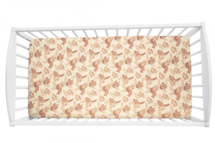 Sleepee Prostěradlo Vintage Animals Almond 120x60 cm