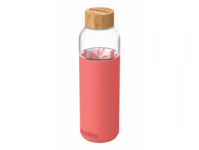 Quokka Skleněná láhev Flow Pink Botanical 660 ml