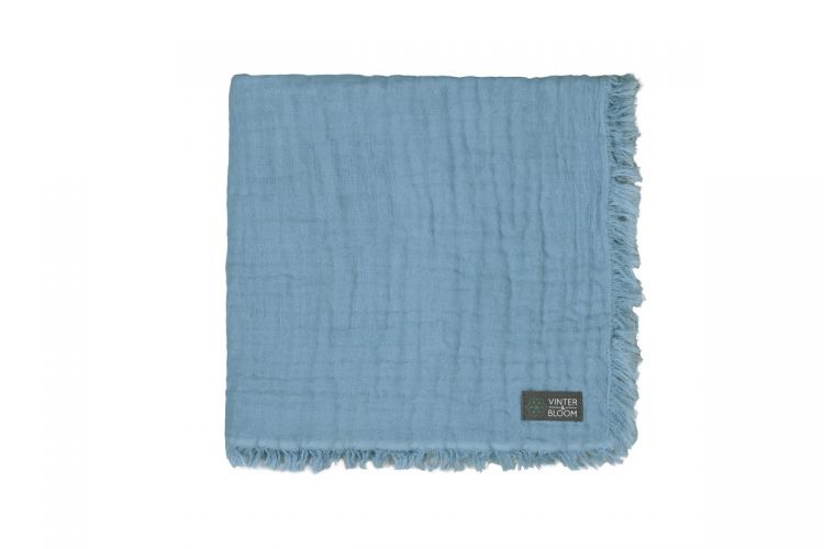 VINTER & BLOOM Deka Feather Muslin Organic Dim Blue