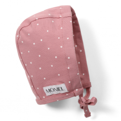 Moniel Dětská rostoucí zavazovací čepice Dots růžová 0-2 měsíce