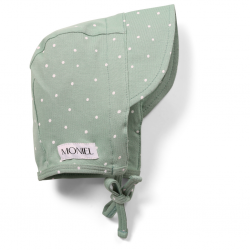 Moniel Dětská rostoucí zavazovací čepice s kšiltem Dots mintová 0-2 měsíce