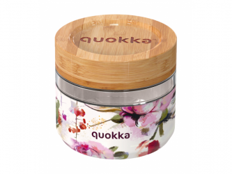 Quokka Skleněná nádoba na jídlo Deli Dark Flowers 500 ml