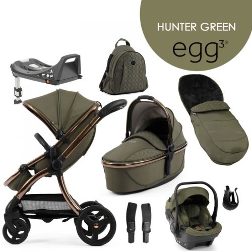 Kočárek BabyStyle Egg3 set 8 v 1 Hunter Green 2024