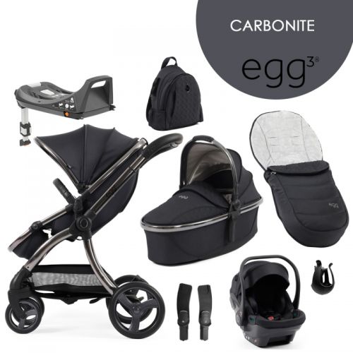 Kočárek BabyStyle Egg3 set 8 v 1 Carbonite 2024