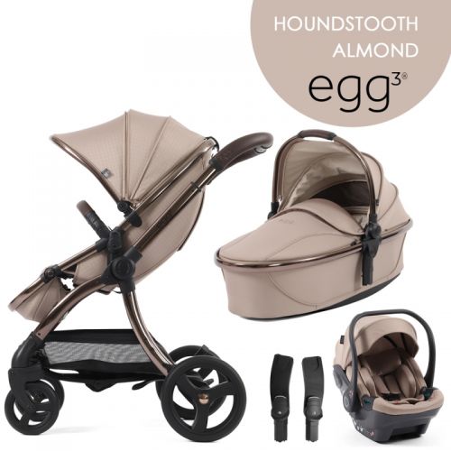 Kočárek BabyStyle Egg3 set 4 v 1 Houndstooth Almond 2024 Special Edition