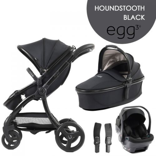 Kočárek BabyStyle Egg3 set 4 v 1 Houndstooth Black 2024 Special Edition