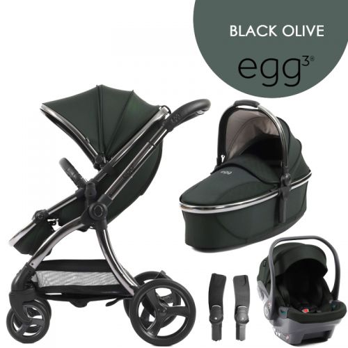 Kočárek BabyStyle Egg3 set 4 v 1 Black Olive 2024