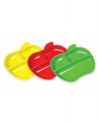 Munchkin Set barevných dělených talířů ve tvaru jablka 3ks
