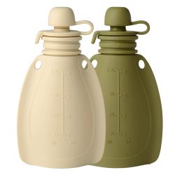 MININOR Silikonová kapsička 2 ks Soft Rabbit/Moss Green